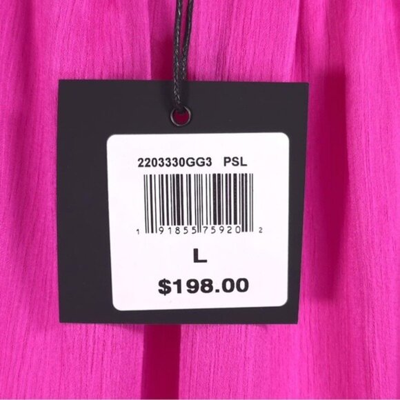 NWT TRINA TURK‎ San Onofre Off-Shoulder Chiffon Flutter Sleeve Maxi Dress LARGE - Picture 9 of 10